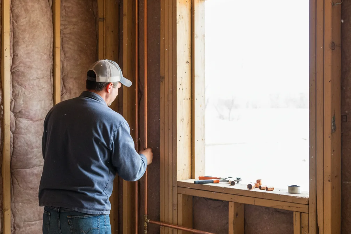 Licensed plumber running new copper supply lines in a Yuma home